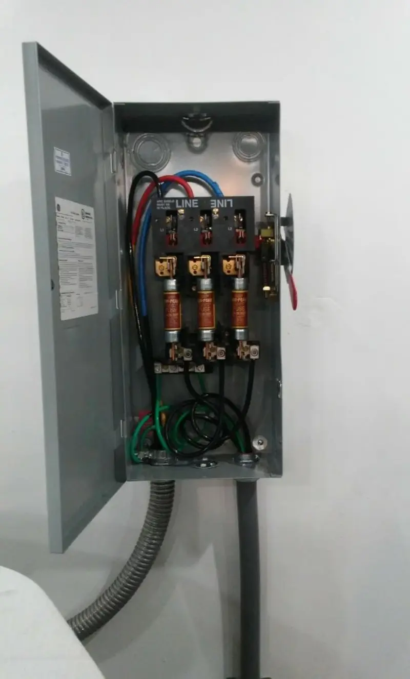 Three-phase disconnect switch installed for Electrical Wiring & Rewiring in Cherryvale
